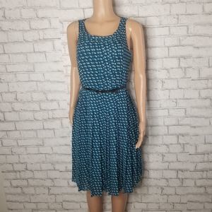 Halogen Pleated Blue Dress